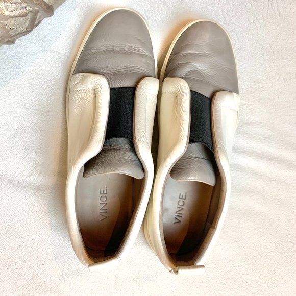 Vince Caden Slip On Sneakers Leather Textile Skate - Picture 5 of 14